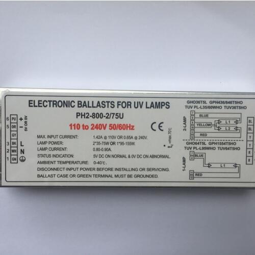 PH12-230-800-2/75 Germicidal Lamp Electronic Ballasts for UV Lamp GHO36T5L GPH436/846T5HO TUV PL-L35/60WHO TUV36T5HO