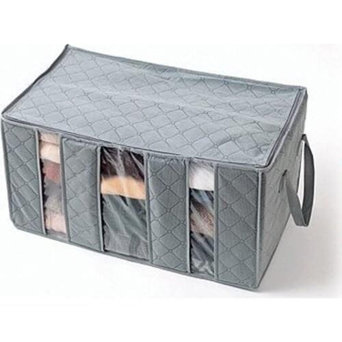 3PCS / LOT Transparent Visible 3 Compartment Clothing Storage Box Bamboo Charcoal Underwear Cothes Dustproof Bag