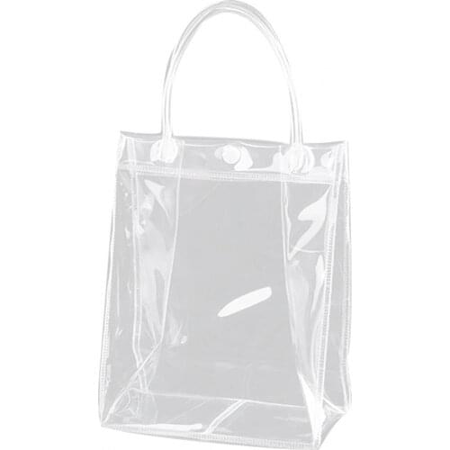 1pc Clear Storage Pouch Organizer Portable PVC Transparent Refrigerated Champagne Red Wine Bottle Ice Tote Bag Home Kitchen