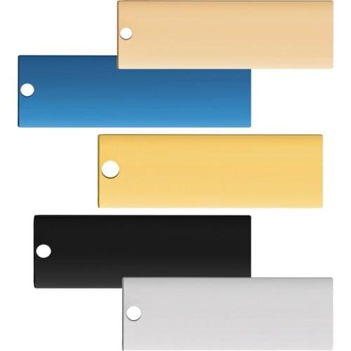 20pcs/lot Rectangular Tags 9*28mm 304 Stainless Steel Accessory Jewelry 1.4mm Thickness Multicolor For Jewelry Making SP017