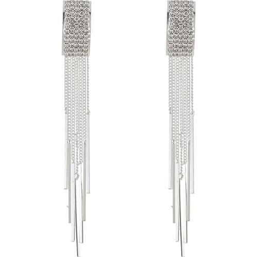 Crystal Rhinestone Long chain Tassel Earrings Drop Dangle Big Earrings Women Wedding Bridal Earrings E627