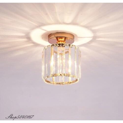 Nordic K9 Crystal Ceiling Lamp Luxury Flush Mount Ceiling Light Fixtures Loft Stair Lighting LED Kitchen Bathroom Ceiling Cover