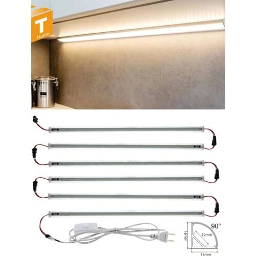 220V LED Cabinet Light V-Type Wall Corner Tube Lamp White Natural/Warm Bar Wardrobe Kitchen Lighting with Switch