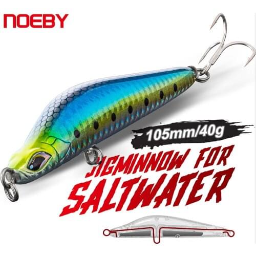 NOEBY Sinking Pencil Fishing Lure 105mm 40g Long Casting Jig Lures Trembling Jerkbaits Artificial Hard Bait for Sea Fishing Lure