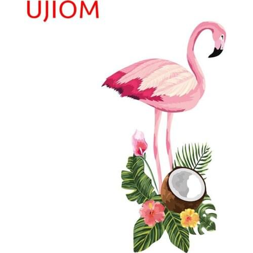 UJIOM Tropical Flamingo Cartoon Wall Decorations Living Room Wall Stickers Bedroom Accessories Moisture Proof Decorative Decals