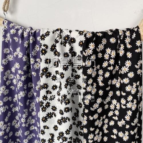 Thickened Chiffon popular run thickened micro elastic three color floral printed fabric skirt Hanfu spring and summer fabric