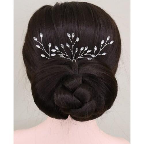 Vintage Rhinestone Bridal Hair Pins for Women Hair Jewelry Elegant Chic Handmade Headpieces Clips Wedding Hair Accessory