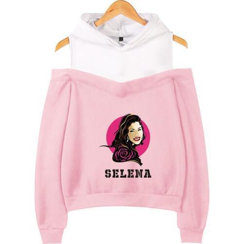 High Quality Beautiful Fashion Selena quintanilla Strapless Hoodies Women Famous Brand Harajuku Kpop Selena quintanilla Hoodies