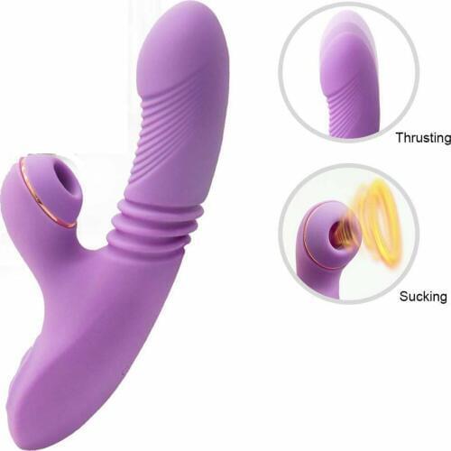 Female Masturbation Massage Stick,Automatic Telescopic Suction Absorber, Adult Erotic Sex Products, Jade Rabbit Whirlwind, Pink
