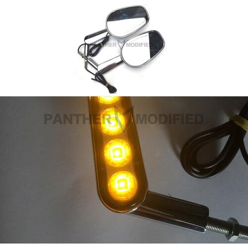 1 Pair Chrome Motorcycle Mirror Muscle LED Turn Signals Light Moto Rear side View mirrors case for Harley V-ROD V ROD VRSCF