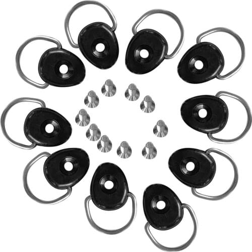 10 Pieces Kayak Canoe Boat Dinghy D Ring Tie Down Loop with Screws Fishing Rigging Deck Fitting Mount Hardware Accessories