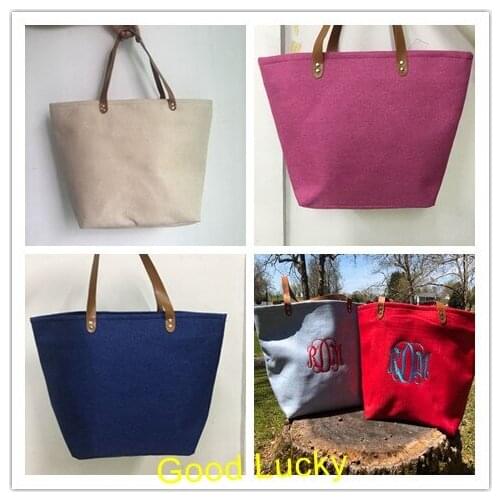 10pcs/lot 2019 Newest Popular High Quality Cheap Monogrammed Ladies Leisure Natural Jute Tote Bag