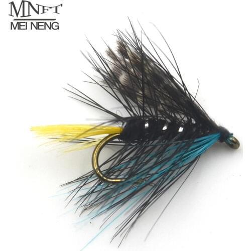 MNFT 10PCS 12# Stimulators Fly Caddis Black Dry Fly Fishing Lures Baits Flies Fly Fishing