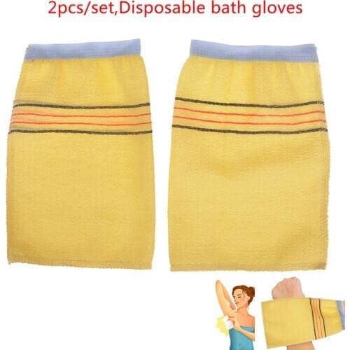 2Pcs/Set Shower Spa Exfoliator Two-sided Disposable Bath Glove Dead Skin Removal Bathroom Products Body Cleaning Scrub Mitt Rub