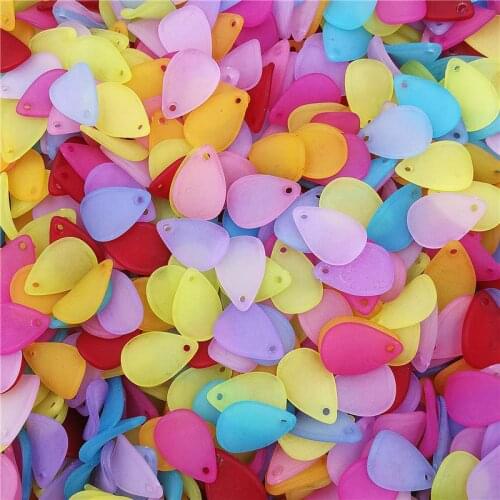 40PCS Candy Color Transparent Frosting bead Drop shape Small Pendant DIY Jewelry Accessories Hand Necklace Bracelet Making