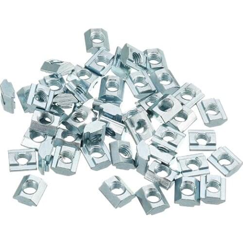 50pcs M6 T Sliding Nut Carbon Steel T Sliding Nut for 2020 Aluminum Profile