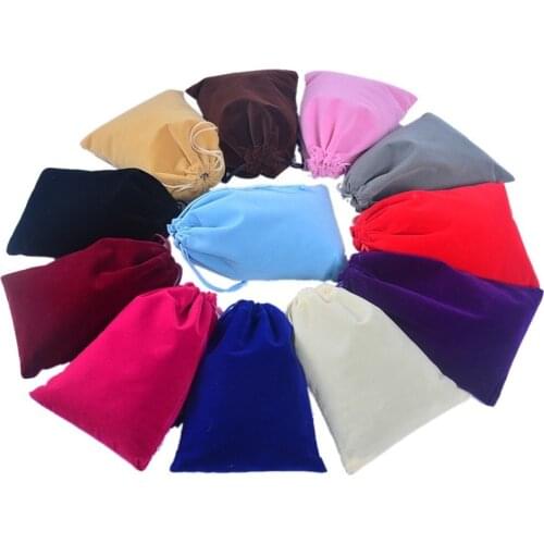 50pcs/pack Multi Size Velvet Gift Pouche Wedding Display Drawstring Decoration Bags Charms Jewelry Earrings Packing Gift Bags