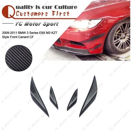 Car Accessories Carbon Fiber KZT Style Front Canard 4pcs Fit For 2009-2011 3 Series E9X M3 Front Bumper Canard