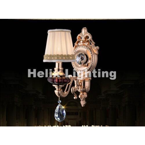 Free Shipping European Luxury Zinc Alloy Crystal Wall Lamp Lustres De Crystal Candle Lamp Corridor Style Wall Sconces Fixture