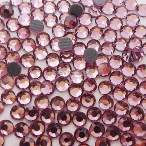 Shinning SS6-SS40 LT.Purple DMC HotFix Rhinestones Flatback Glass Iron-on For garment shoes nail jeans Decorations with glue