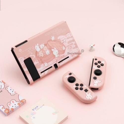 For Nintendo Switch Shell Case Cute Rabbit Cartoon Soft TPU Cover Back Girp Shell Protective Case for Switch Dropshipping