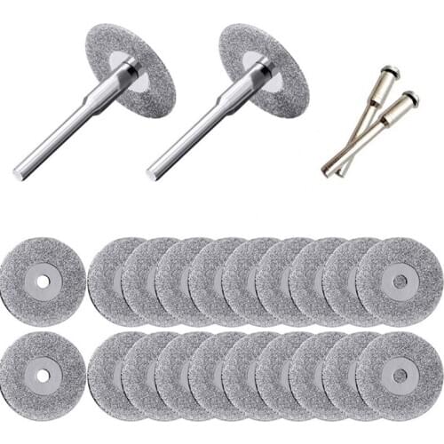 20 Pieces 22 Mm Diamond Cutting Wheel Cut Off Discs Coated Rotary Tools With 4 Pack Mandrel Rotary Tool For Drill Dremel