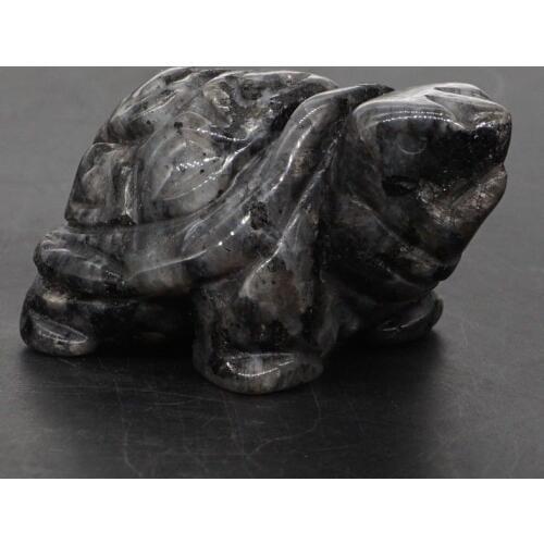 Turtle Tortoise Figurine 2" Natural Gemstone Larvikite Labradorite Crystal Carved Statue Crafts Home Decor