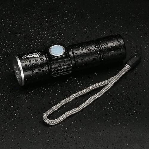 USB Built-in battery Rechargeable lasting Flashlight Q5 3 modes mini Zoom Light flash Waterproof Tactical Camping Bike Torch