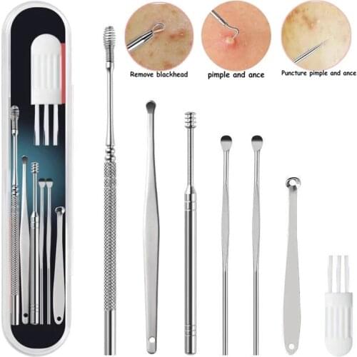 4 7 Pcs Stainless Steel Acne Removal Needles Pimple Blackhead Remover Tools Spoon Face Skin Care Tools Needles Facial Pore Clean