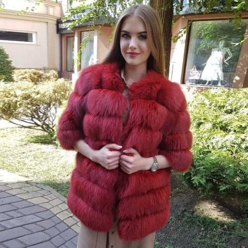 Custom Fox Fur Coat Women Winter Fur Jacket Fashion Slim Warm Overcoat 2021 New Hot Sale