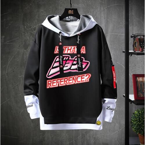 Anime JoJos Bizarre Adventure Hooded Teenagers Costume Hoodie Unisex Casual Fake Two-Piece Sweatshirt jacket coat