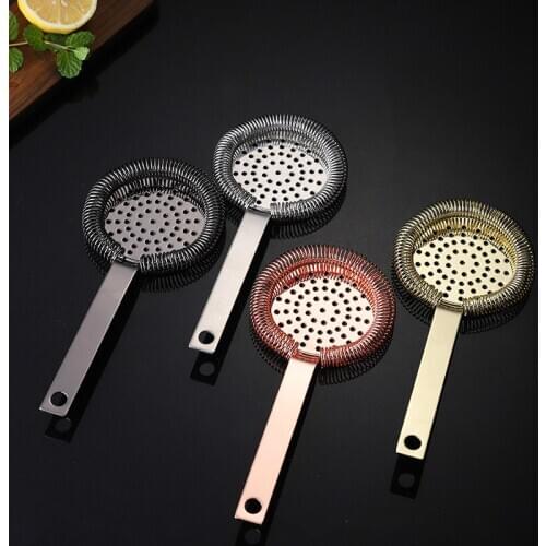 4 Color Hawthorne Ice Filtration Machine Metal Cocktail Mixing Filter Matte Tight Cocktail Cold Drinks Shop Bar Tool with Spring