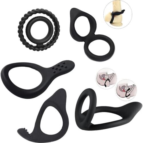 Man Silicone Penis Rings Lock Ejaculation Cock Ring Delay Ejaculation Sex Toys Adult Couples Products Sex shop Chastity Rings