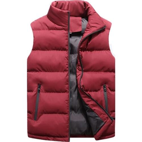 Men Winter Waistcoat Warm Sleeveless Jacket Casual Vest Coat Stand Collar Thick Outwear