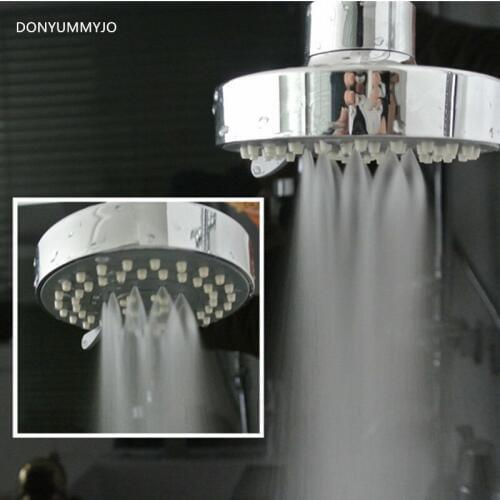 DONYUMMYJO Shower Heads ,Showering Replacement 4-Inch Polished Chrome Shower Head Fixed Mount Five Function
