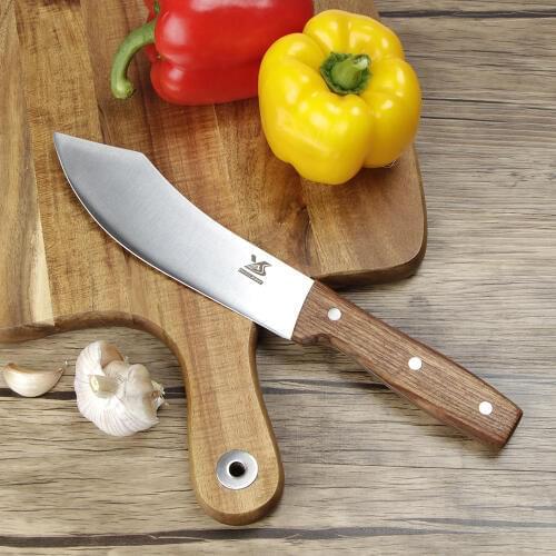 BIGSUNNY Stainless Steel Butcher Knife Chefs Knife - 7 Inches Sharp Blade - Rosewood Handle- For Peeling Meat Knife