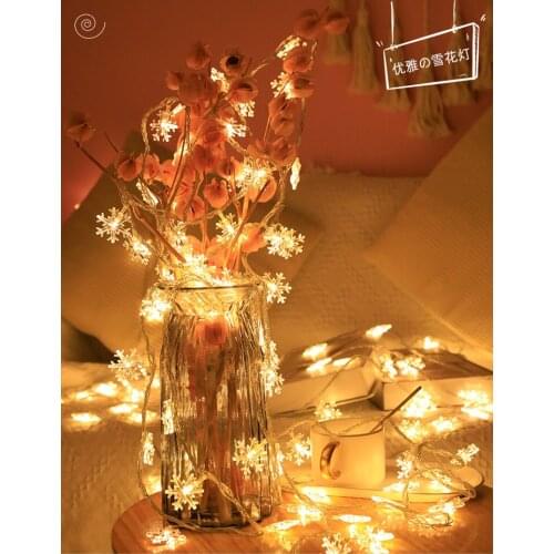 Upgrade Led Holiday Snowflake Snow Viner Waterproof String Light USB Powered 6/10M Decoration Christmas New Year Wedding Party