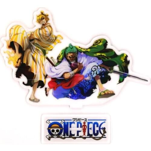 One Piece Roronoa Zoro Sanji Wano Kuni acrylic standee figurines desk decoration cake topper anime