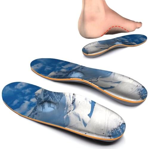 Snow Mountain Pattern Orthotic Arch Support Insert, for Relieve Forefoot Pain, Plantar Fasciitis and Heel Pain Orthopedic Insole