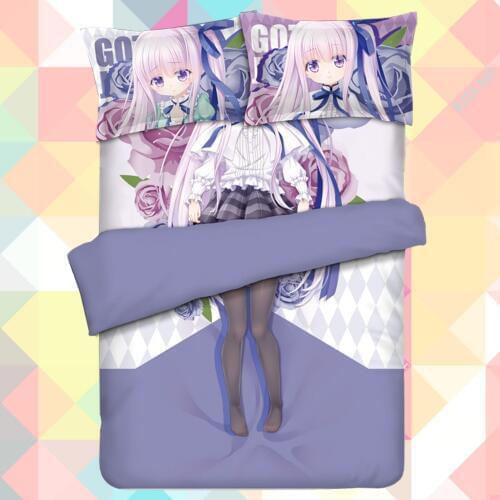 Anime Cartoon Gotou Jyun Quilt Cover Soft Printed Bedding Set With Pillow Cases Bed Sheet Duvet Cover Set 4pc No.CP170011