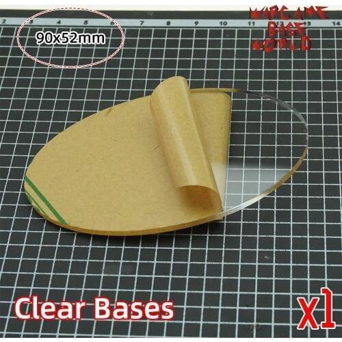 TRANSPARENT / CLEAR BASES for Miniatures - wargame oval bases 90x52mm oval bases