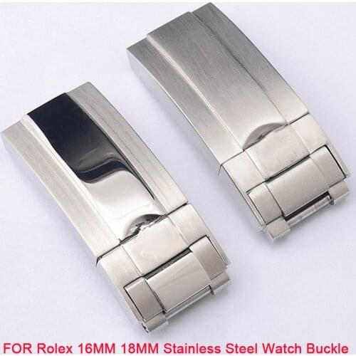 FOR Rolex 16MM 18MM Stainless Steel Watch Band Buckle Strap Clasp Accessories Buckle Without Logo Brushed Metal Watchbands
