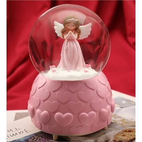 Pink Fairy Luminous Musical Magic Snow Globe Friend Gift