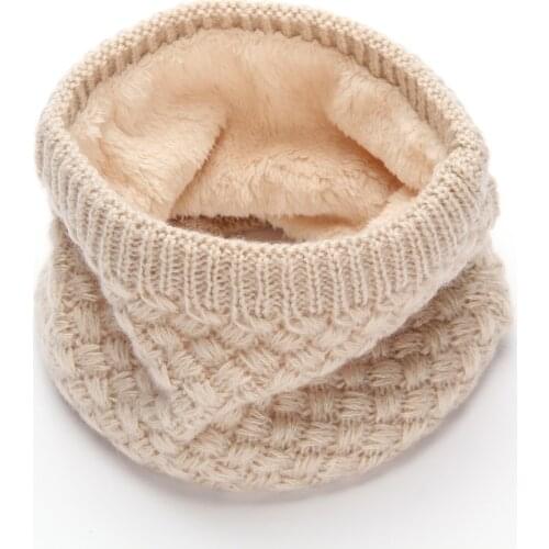 Women Fashion Knitted Scarf Winter Warm Solid Color Female Scarves Children Baby Thickned Wool Collar Scarf Unisex Neck Warm