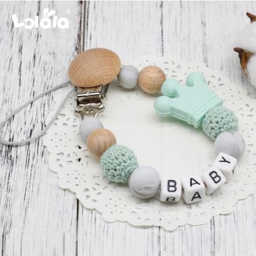 DIY Silicone Personalised Name Baby Pacifier Clips, Funny Pacifier Chain with Mouse Holder for Baby, Baby Shower Gift BPA Free