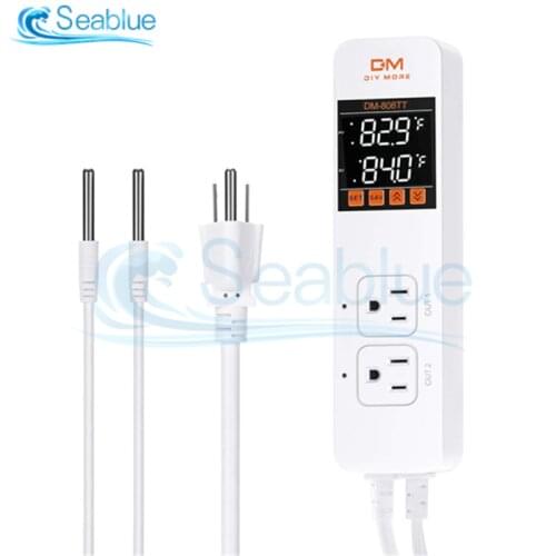 AC85 250V 10A DM-808TT Dual Temperature Control Socket Temperature Humidity Controller Meter Intelligent Electronic Socket