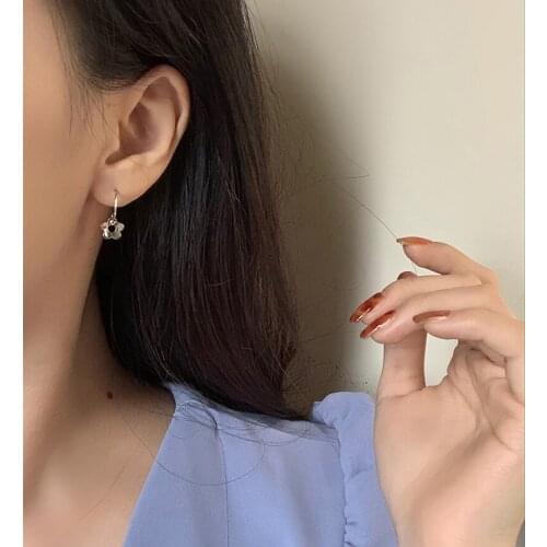 AKAFASHION Small Fresh Flower Ear Ornament Female Korean The Student Super Fairy Sen System Burst Hollow Small Flower Ear Hook