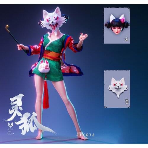 Pre-order VSTOYS 21XG72 1/6 Spirit Fox Head Sculpt Custom Clothes Set Fit 12 inch Female Soldier Action Figure Body