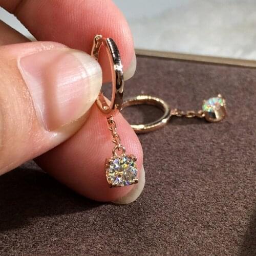 Vintage Gold Silver Color Wedding Earrings Trendy Bridal Crystal Stone Earrings 6/8mm Round White Zircon Hoop Earrings For Women