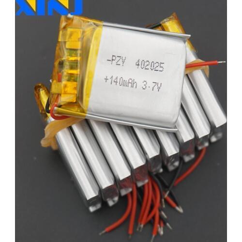 XINJ 10pcs 3.7V 140 mAh Li Lithium Polymer Battery Lipo Cell 402025 For Sat Nav Car DVC DVR Driving Recorder Headphones